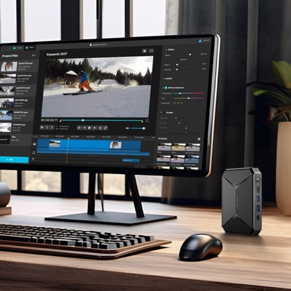 CHIWI HeroBox Mini PC, Windows 11, Intel Celeron N100 Quad Core up to 2.8 GHz, 8GB+256GB, Support VGA, HDMI, HeroBox