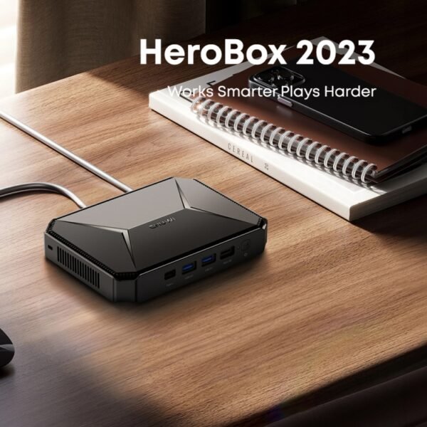 CHIWI HeroBox Mini PC, Windows 11, Intel Celeron N100 Quad Core up to 2.8 GHz, 8GB+256GB, Support VGA, HDMI, HeroBox