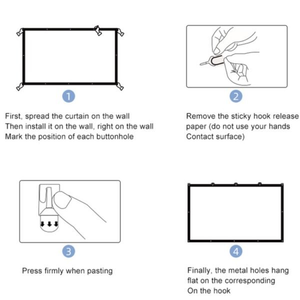 Folding Milk Silk Polyester Projector Film Curtain, 60 inch (16:9) Projection Area: 133 x 75cm, 60 inch (4:3) Projection Area: 120 x 90cm, 72 inch (16:9) Projection Area: 159 x 90cm, 72 inch (4:3) Projection Area: 146 x 110cm...