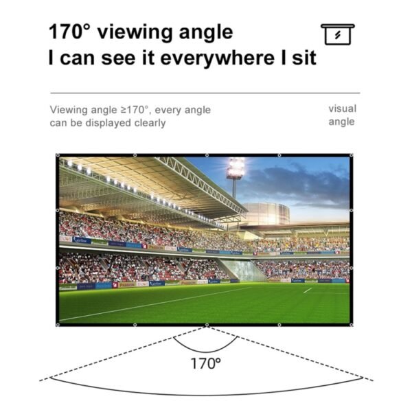 Folding Milk Silk Polyester Projector Film Curtain, 60 inch (16:9) Projection Area: 133 x 75cm, 60 inch (4:3) Projection Area: 120 x 90cm, 72 inch (16:9) Projection Area: 159 x 90cm, 72 inch (4:3) Projection Area: 146 x 110cm...