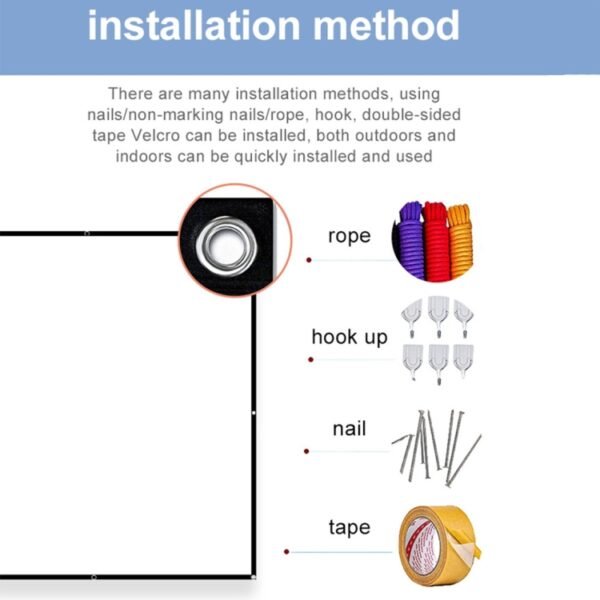 Folding Milk Silk Polyester Projector Film Curtain, 60 inch (16:9) Projection Area: 133 x 75cm, 60 inch (4:3) Projection Area: 120 x 90cm, 72 inch (16:9) Projection Area: 159 x 90cm, 72 inch (4:3) Projection Area: 146 x 110cm...