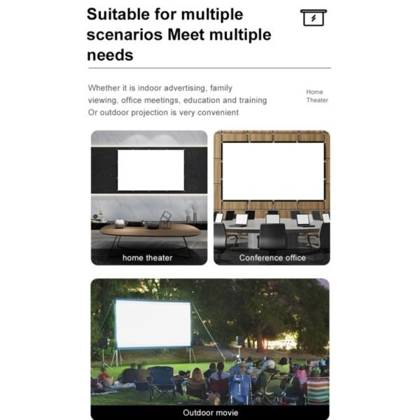 Folding Milk Silk Polyester Projector Film Curtain, 60 inch (16:9) Projection Area: 133 x 75cm, 60 inch (4:3) Projection Area: 120 x 90cm, 72 inch (16:9) Projection Area: 159 x 90cm, 72 inch (4:3) Projection Area: 146 x 110cm...
