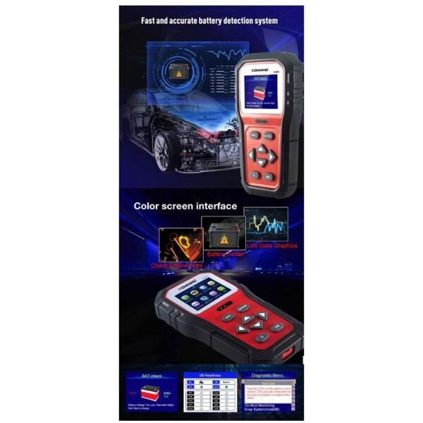 KONNWEI KW860 Car 2.8 inch TFT Color Screen Battery Tester Support 8 Languages / I Key Analysis Function - Image 16