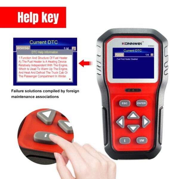KONNWEI KW860 Car 2.8 inch TFT Color Screen Battery Tester Support 8 Languages / I Key Analysis Function - Image 4