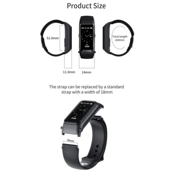 X4 1.14 inch HD Screen Bluetooth Earphone Smart Bracelet, Support Sleep Monitoring / Body Temperature Monitoring / Heart Rate Monitoring - Image 2