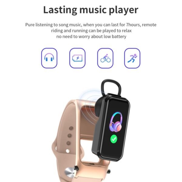 X4 1.14 inch HD Screen Bluetooth Earphone Smart Bracelet, Support Sleep Monitoring / Body Temperature Monitoring / Heart Rate Monitoring - Image 16