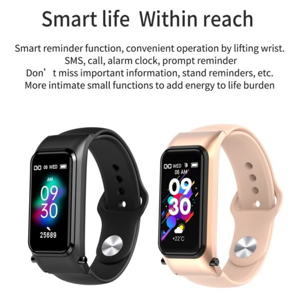 X4 1.14 inch HD Screen Bluetooth Earphone Smart Bracelet, Support Sleep Monitoring / Body Temperature Monitoring / Heart Rate Monitoring - Image 21