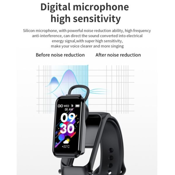 X4 1.14 inch HD Screen Bluetooth Earphone Smart Bracelet, Support Sleep Monitoring / Body Temperature Monitoring / Heart Rate Monitoring - Image 22