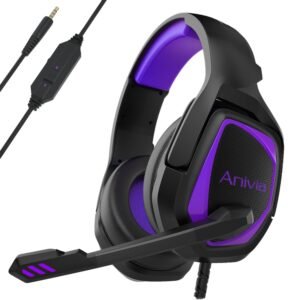 Anivia MH602 3.5mm Wired Gaming Headset with Microphone, MH602 (Black Purple), MH602 (Black Red), MH602 (Black Blue)