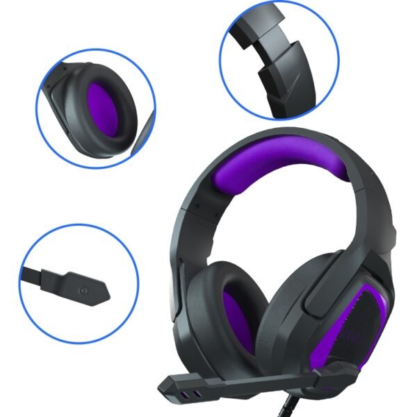Anivia MH602 3.5mm Wired Gaming Headset with Microphone, MH602 (Black Purple), MH602 (Black Red), MH602 (Black Blue) - Image 4