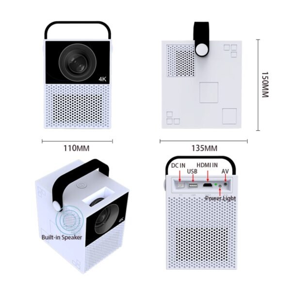 WEJOY Y2 1920x1080P 100 ANSI Lumens Portable Home Theater LED HD Digital Projector, Battery Touch Control Version, Android 9.0, 2G+16G, US Plug