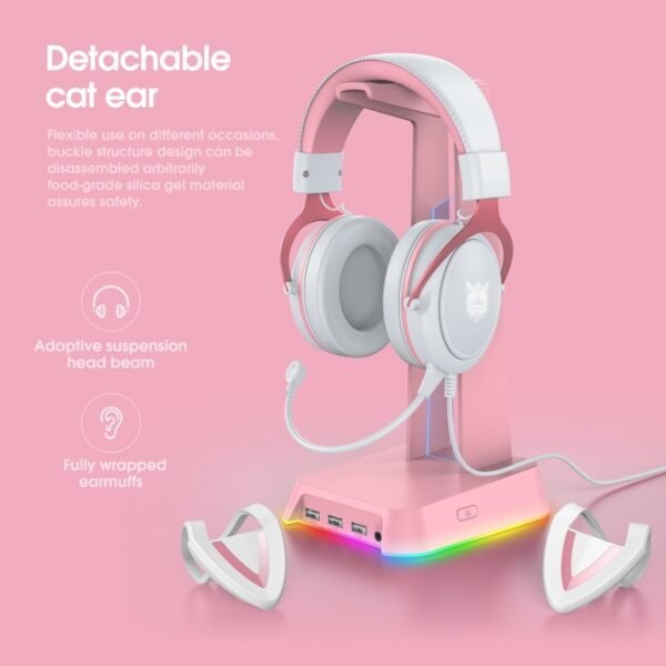 ONIKUMA X10 Car Ear LED Light Adjustable Gaming Headset with Microphone - Image 2