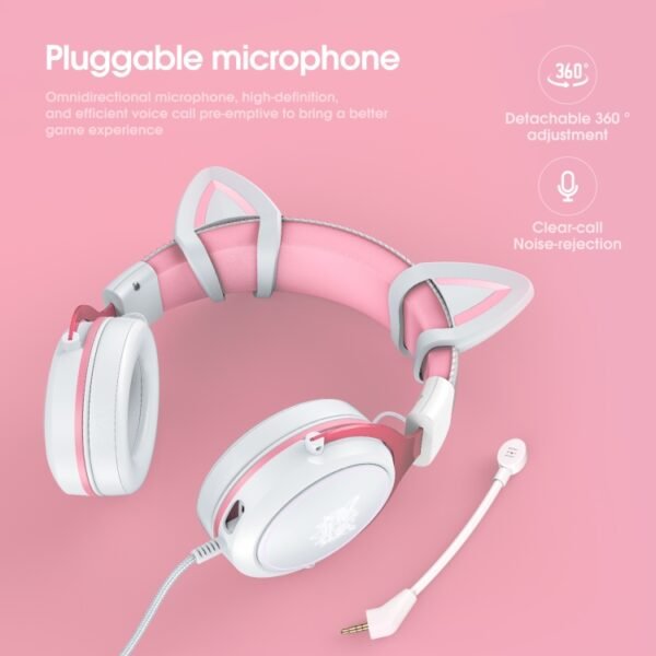 ONIKUMA X10 Car Ear LED Light Adjustable Gaming Headset with Microphone - Image 3