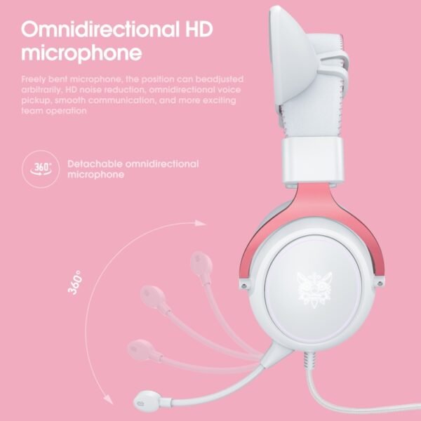 ONIKUMA X10 Car Ear LED Light Adjustable Gaming Headset with Microphone - Image 5