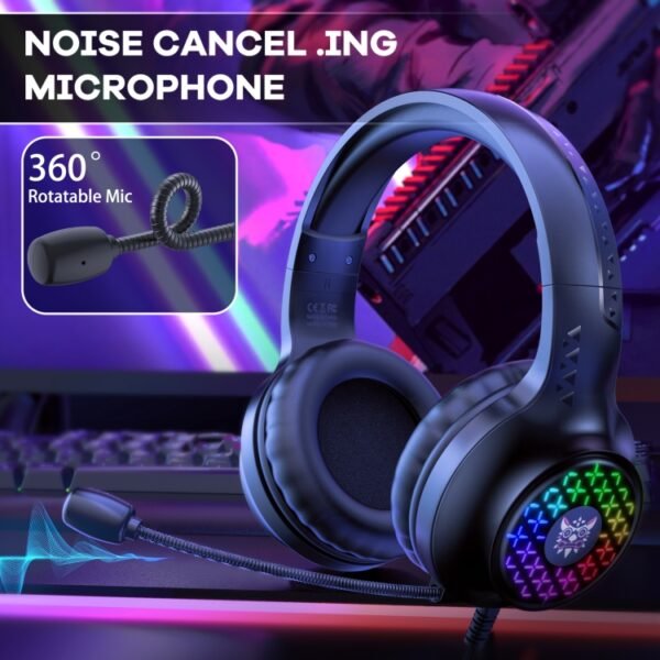 ONIKUMA X7 Pro USB + 3.5mm RGB Lighting Gaming Wired Headset, X7 Pro - Image 2