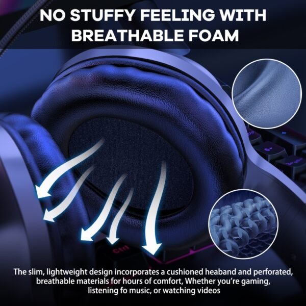 ONIKUMA X7 Pro USB + 3.5mm RGB Lighting Gaming Wired Headset, X7 Pro - Image 4