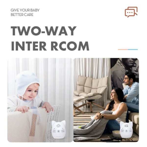 Wireless Audio Baby Monitor Support Voice Monitoring + Intercom + Night Light without Battery, US Plug, UK Plug, EU Plug, AU Plug - Image 5