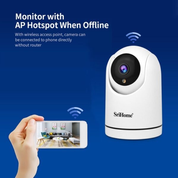 SriHome SH042 2.0MP 1080P HD AI WiFi Pan-tilt Surveillance Camera, SH042 - Image 5