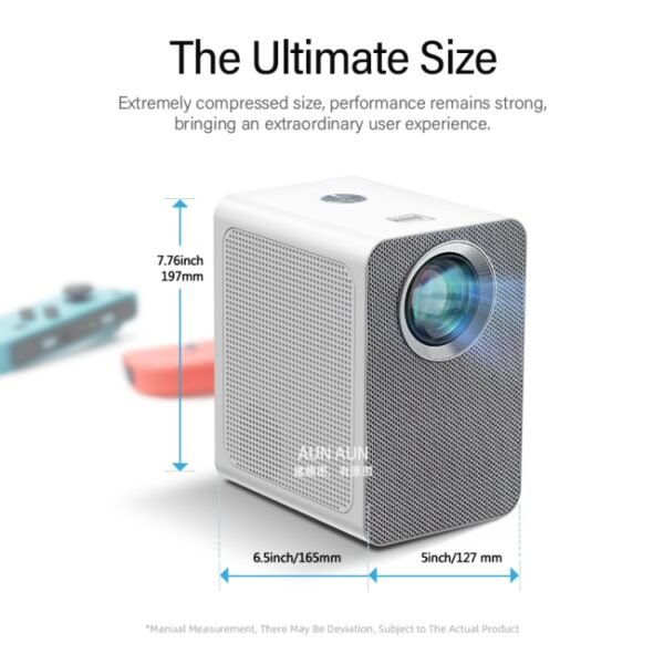 AUN ET50 4 inch 180 Lumens 1920x1080P Smart LED Mini Projector, US Plug - Image 2