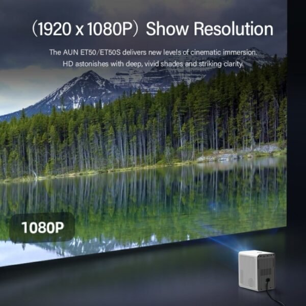 AUN ET50 4 inch 180 Lumens 1920x1080P Smart LED Mini Projector, US Plug - Image 5