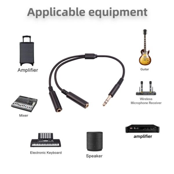 3718 6.35mm Male to Dual Female 1/4 TRS Stereo Audio Cable, Length: 30cm - Image 5