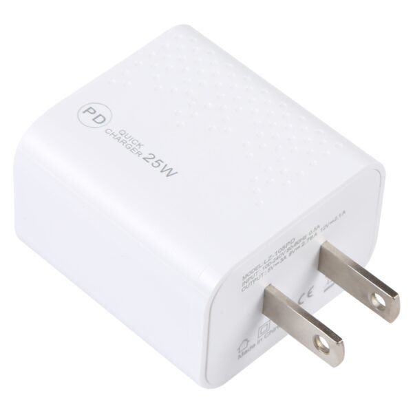 LZ-105PD 25W USB-C / Type-C Ports Dot Pattern Travel Charger, US Plug, EU Plug - Image 3