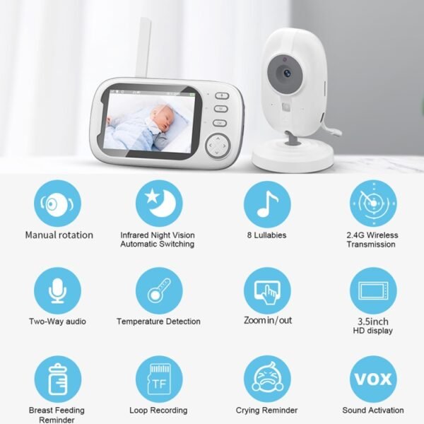 ABM600 3.5 inch Wireless Video Night Vision Baby Monitor Security Camera, ABM600 - Image 2