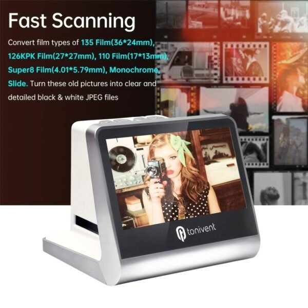Tonivent TON170 14 Mega Pixels 5 inch HD Screen Film Scanner, TON170 White - Image 11
