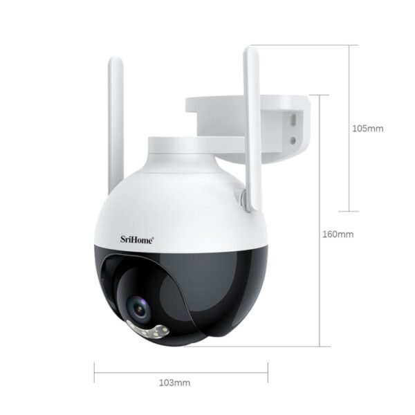 SriHome SH045 2MP DC5V IP66 Waterproof AI Auto Tracking Night Vision WiFi HD Camera, DC5V - Image 3