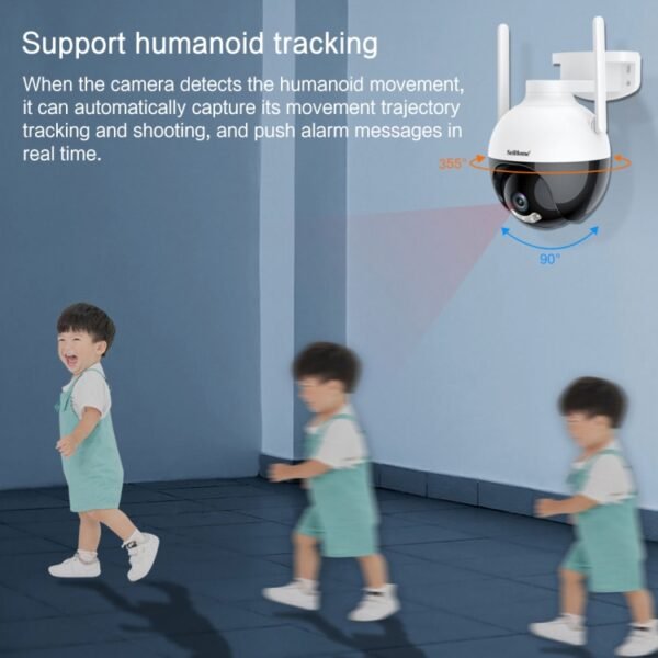 SriHome SH045 2MP DC5V IP66 Waterproof AI Auto Tracking Night Vision WiFi HD Camera, DC5V - Image 5