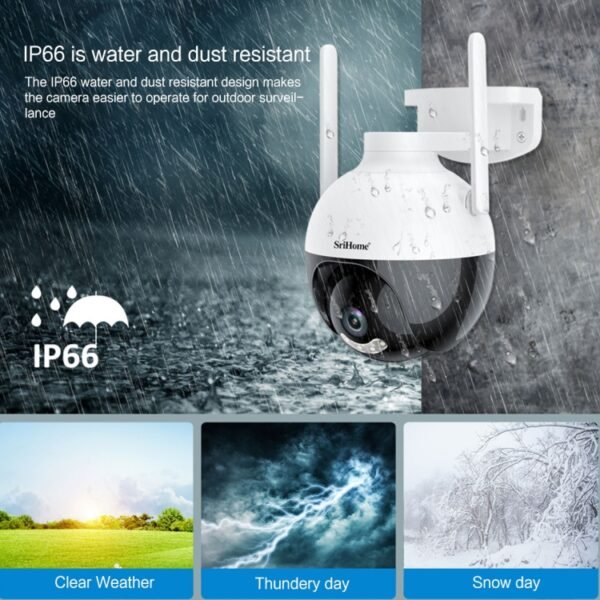 SriHome SH045 2MP DC5V IP66 Waterproof AI Auto Tracking Night Vision WiFi HD Camera, DC5V - Image 8