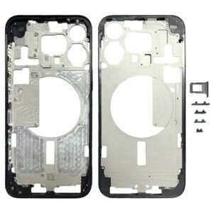 For iPhone 15 Pro Max Middle Frame Bezel Plate with Side Keys + Card Tray, China Version, US Version, CE EU Version