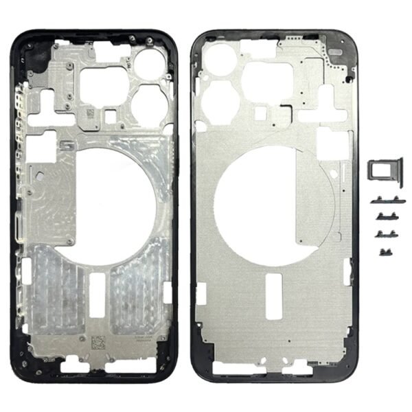 For iPhone 15 Pro Max Middle Frame Bezel Plate with Side Keys + Card Tray, China Version, US Version, CE EU Version