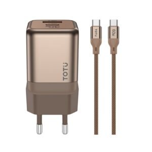 TOTUDESIGN HC-9 30W USB-A to Type-C GaN Fast Charger, EU Plug with Type-C to Type-C Cable, EU Plug with Type-C to 8 Pin Cable, UK Plug with Type-C to Type-C Cable, UK Plug with Type-C to 8 Pin Cable