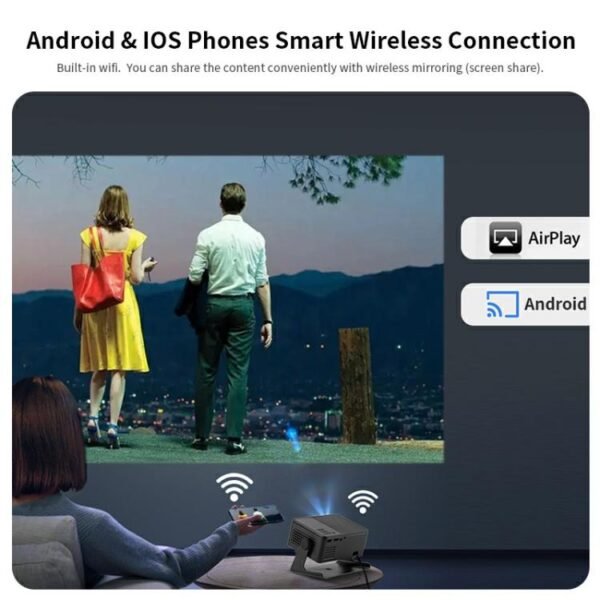 AUN A32 1280x720P 200ANSI D3100 CPU WIFI Display Smart Projector, US Plug, UK Plug, AU Plug, EU Plug - Image 8