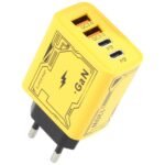 KO-72 GaN 120W Charge Adapter 4 Port 2 PD 2 QC 3.0 USB and USB-C / Type-C Fast Charger, EU Plug, US Plug