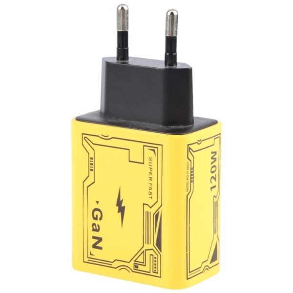 KO-72 GaN 120W Charge Adapter 4 Port 2 PD 2 QC 3.0 USB and USB-C / Type-C Fast Charger, EU Plug, US Plug - Image 4