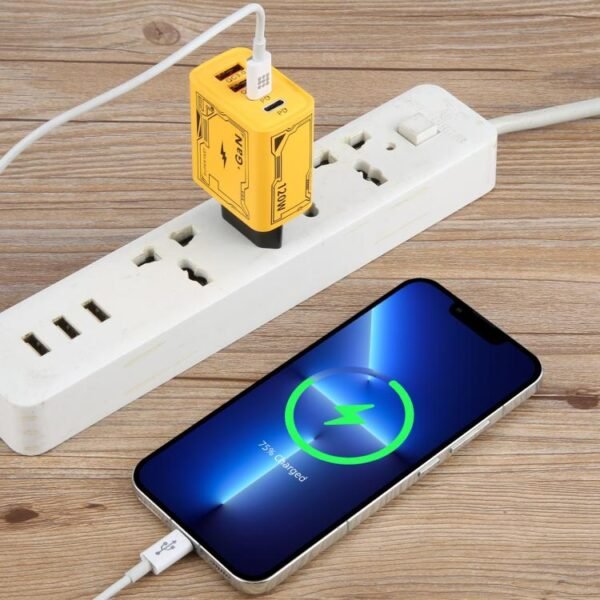 KO-72 GaN 120W Charge Adapter 4 Port 2 PD 2 QC 3.0 USB and USB-C / Type-C Fast Charger, EU Plug, US Plug - Image 5
