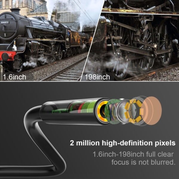 5.5mm 1080P IP68 Waterproof 4.3 inch Screen Single Camera Digital Endoscope, 7m, 5m, 2m