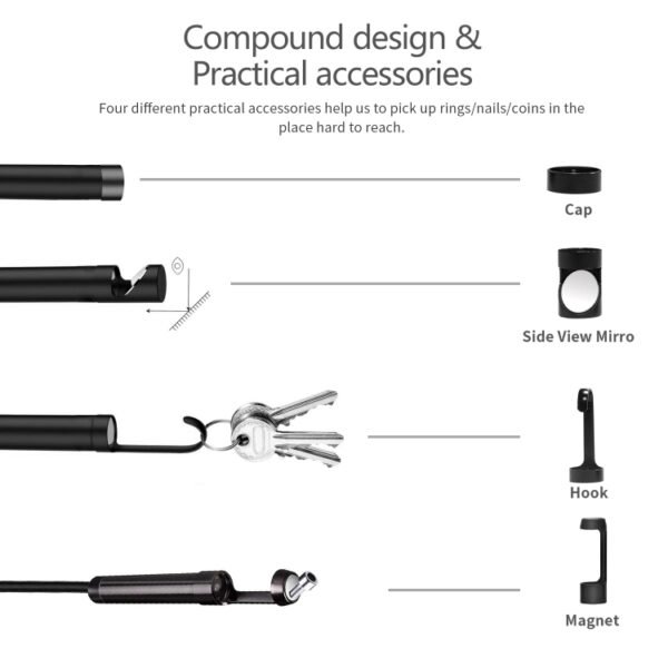 5.5mm 1080P IP68 Waterproof 4.3 inch Screen Single Camera Digital Endoscope, 7m, 5m, 2m