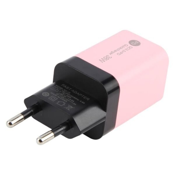 KO-72 38W QC3.0 USB and USB-C / Type-C PD Quick Charger, EU Plug, EU Plug - Image 3