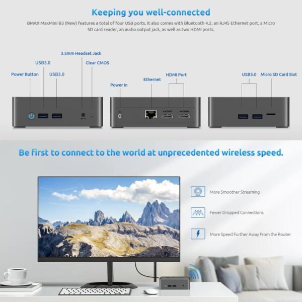 BMAX B3 2025 Windows 11 Mini PC Intel N5095 - Image 11