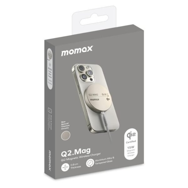 MOMAX UD32L Q2.Mag Portable Qi2 Magnetic Wireless Charger 15W, UD32L - Image 3