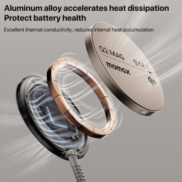 MOMAX UD32L Q2.Mag Portable Qi2 Magnetic Wireless Charger 15W, UD32L - Image 7