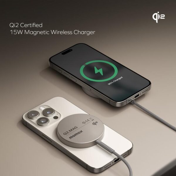 MOMAX UD32L Q2.Mag Portable Qi2 Magnetic Wireless Charger 15W, UD32L - Image 9