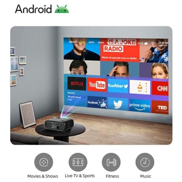 AUN AKEY9S 1080P 1000ANSI Autofocus WIFI Display Smart Projector, US Plug, UK Plug, AU Plug, EU Plug - Image 6