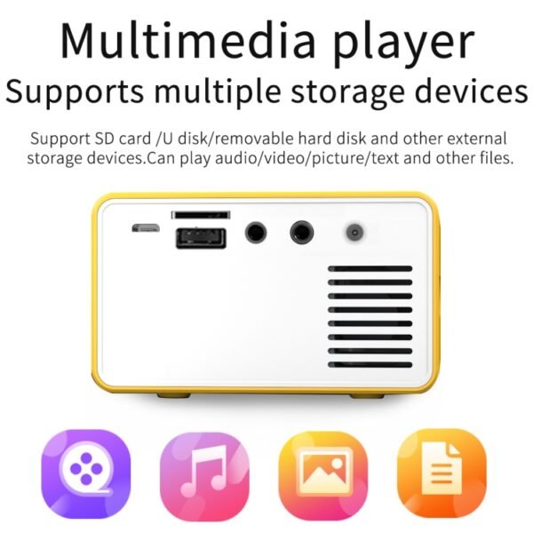 T300 25ANSI LED Portable Home Multimedia Game Projector, US Plug - Image 13