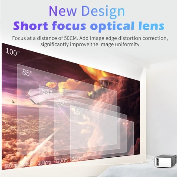 T300 25ANSI LED Portable Home Multimedia Game Projector, US Plug - Image 5