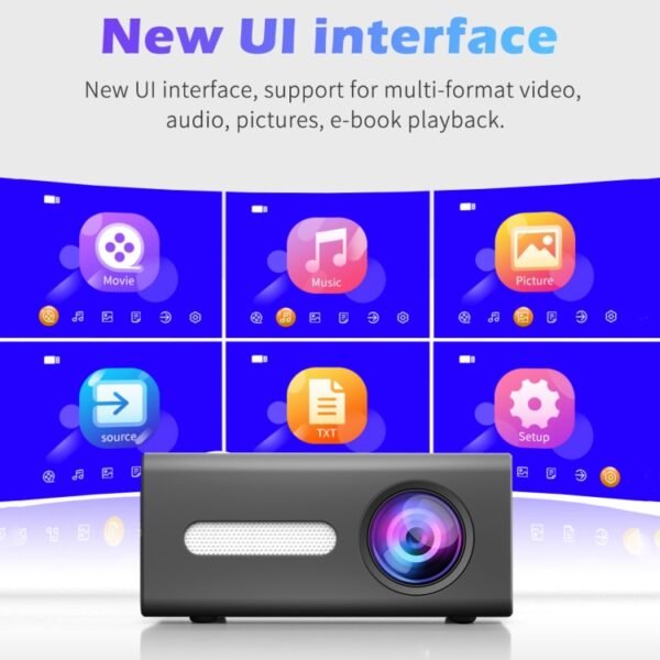 T300 25ANSI LED Portable Home Multimedia Game Projector, US Plug - Image 6