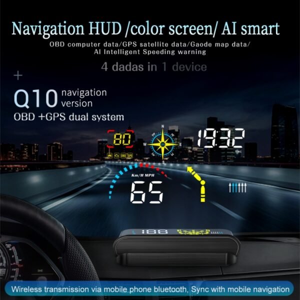 Q10 Car HUD Head-up Display GPS Speed Meter - Image 4